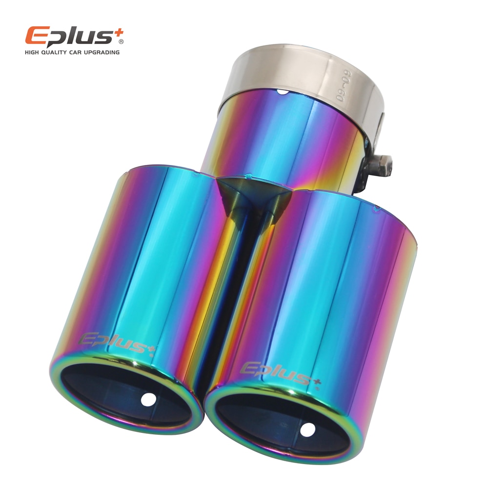 Eplus-silencieux d'échappement universel droit en acier inoxydable, silencieux d'échappement, multi-tailles, double sortie