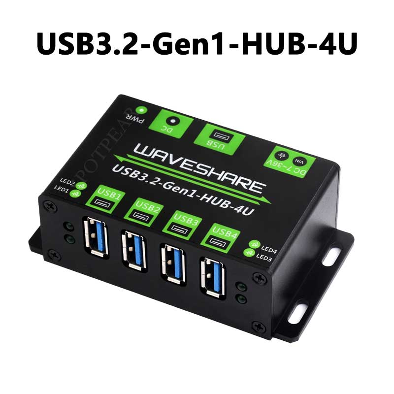 Industrieller USB-HUB USB3.2 Gen1 One-To-4U Onboard 7~36V DC-Stromanschluss für Multi-Systeme: Default Title