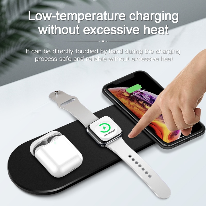3in1 Qi Abs Draadloze Snelle Oplader Voor Apple Horloge Iphone Voor Airpods Stand In Verkoop