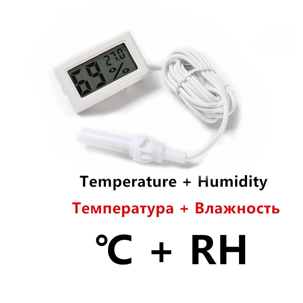 Mini Digital Indoor Temperature Sensor LCD Humidity Meter Thermometer Hygrometer Gauge Fridge Convenient Digital thermometer: With Wire White