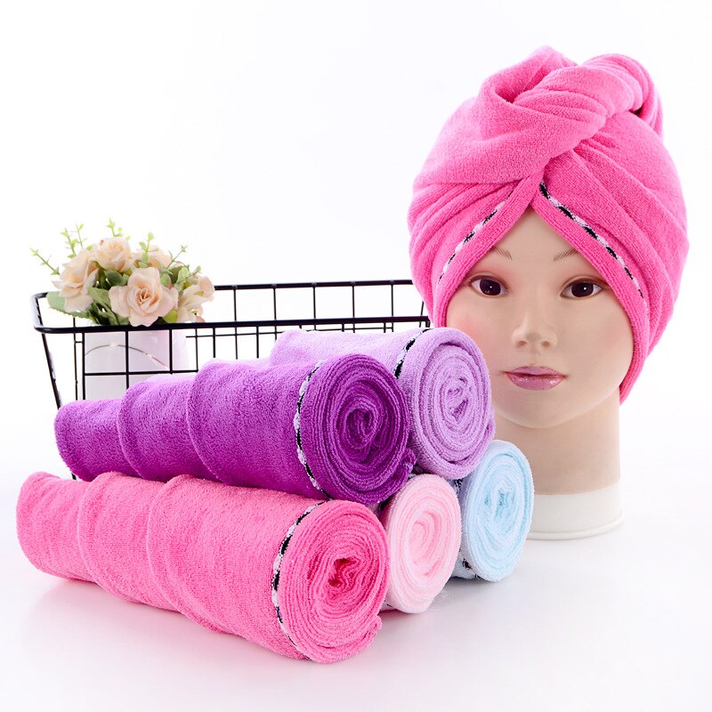 Serviette absorbante en microfibre pour cheveux secs, chapeau Turban épais pour envelopper la tête, outil de bain