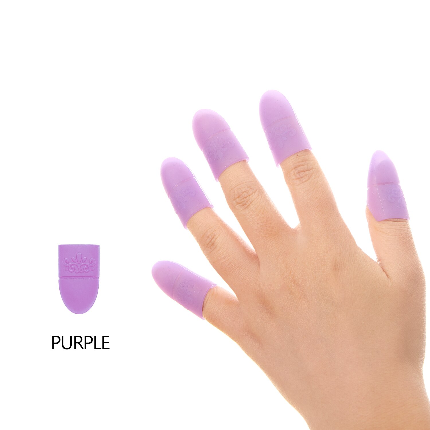 Wearable Nail Soakers Pad Holder UV Gel Polish Remover Caps Tips Acrylic Off Nail Art Removal Tools Reusable Silicone: Purple