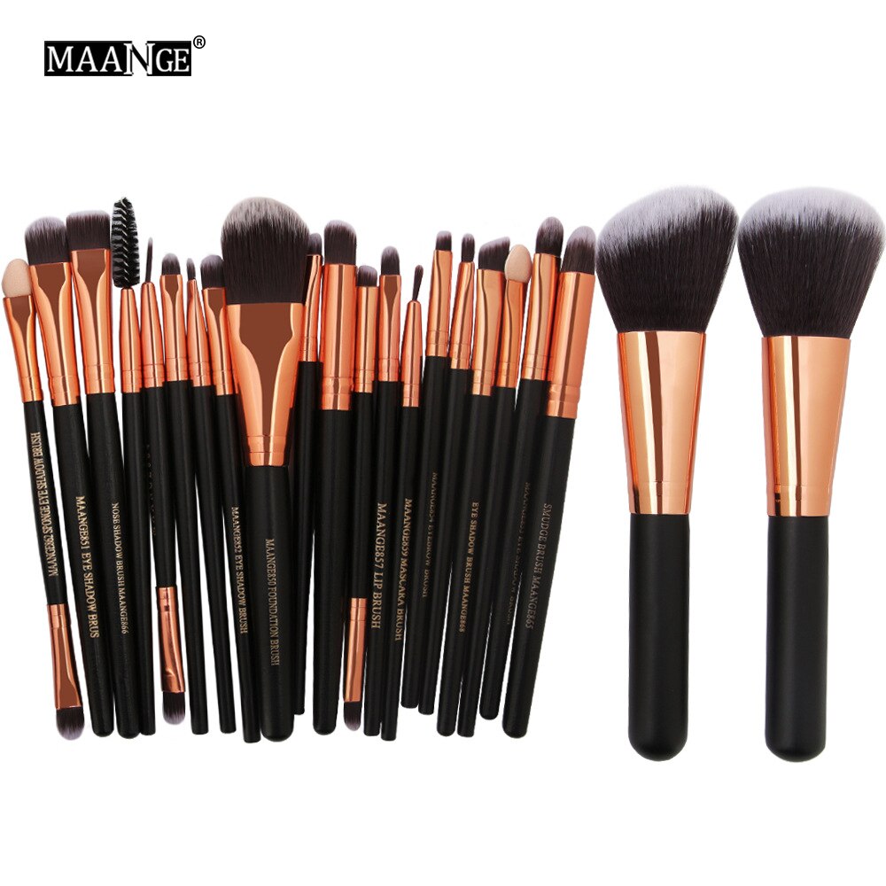Maage 22/20/18 stuks make-up kwastenset oogschaduw wenkbrauw eyeliner kwast meerkleurig nylon haar plastic handvat: 08