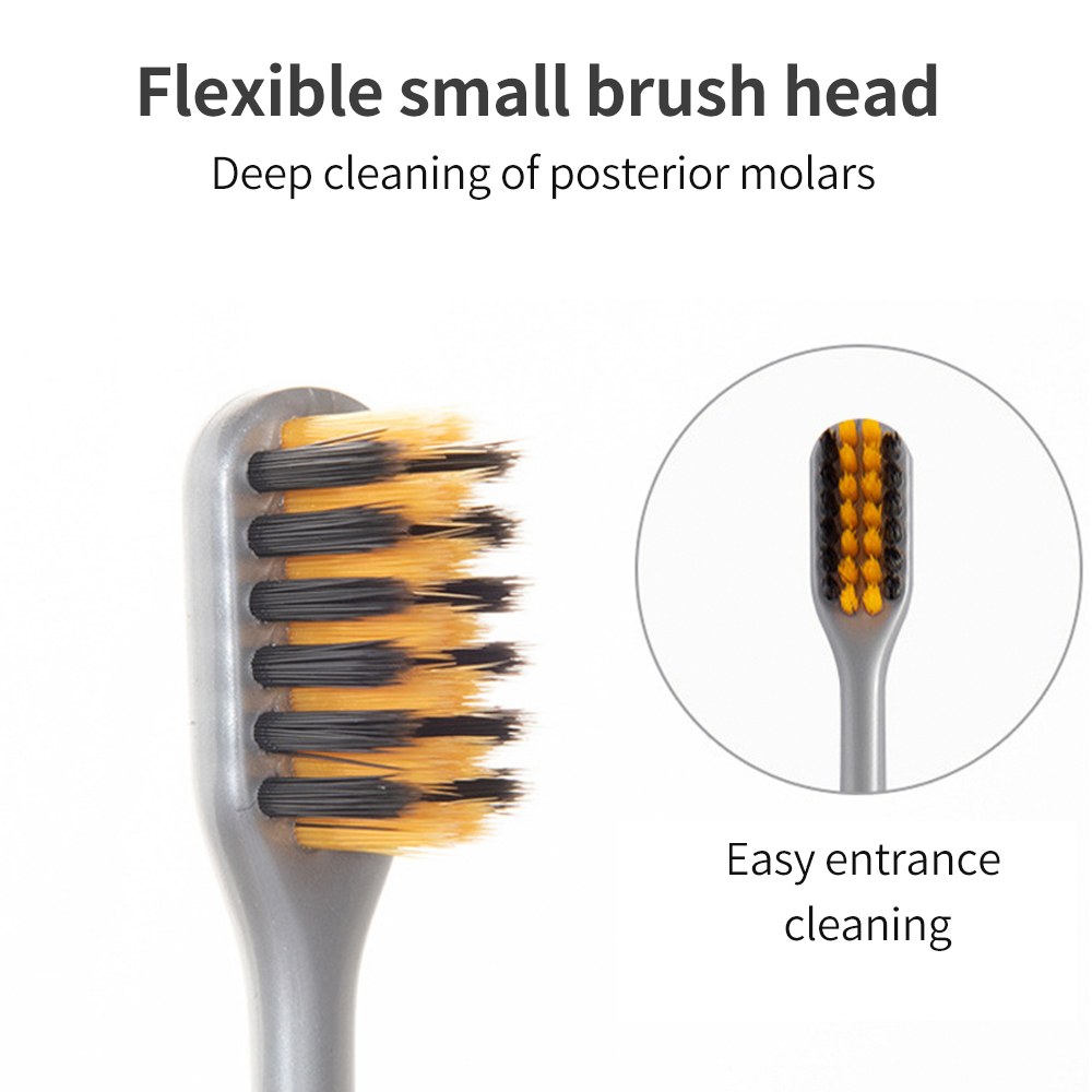 2Pcs/set Small Head Toothbrushes Medium Soft Dental Brush Ultra Fine Bristles Couple Adult Toothbrushes