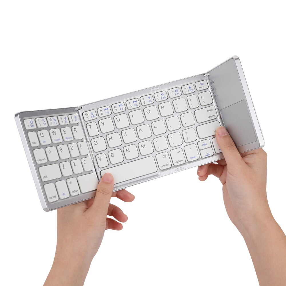 Portable Folding Bluetooth Mini Keyboard Foldable Wireless Klavye Touchpad Russian En Keypad for IOS/Android/Windows ipad Tablet