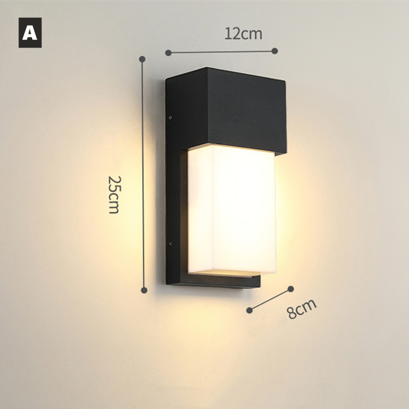 Lampada da parete a portato per esterni E27 IP65 lampada da portico da giardino in alluminio impermeabile 110V 220V apparecchio di illuminazione stradale applique per esterni: Bianco caldo / 4W