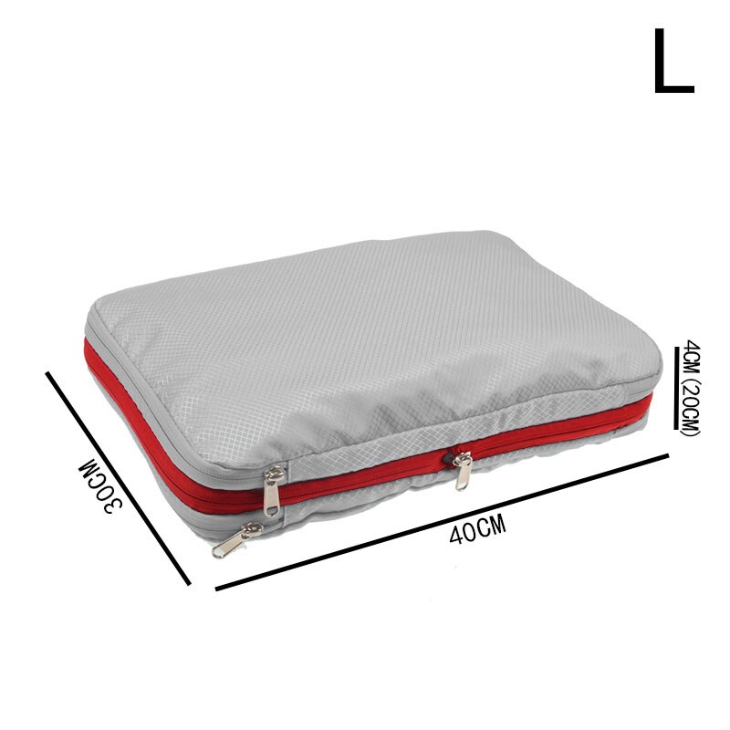 Double Layer Compression Packing Cubes Travel Luggage Organizer Waterproof Packing Cube 7 Colors Large Medium and Small 3 Sets: Gray L