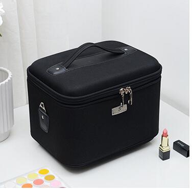 Make-up Organizer Dames Toilettas Cosmetische Tas Dames cosmetische doos koffer Make-up Case Opbergkoffer voor make-up organizer: L / Black