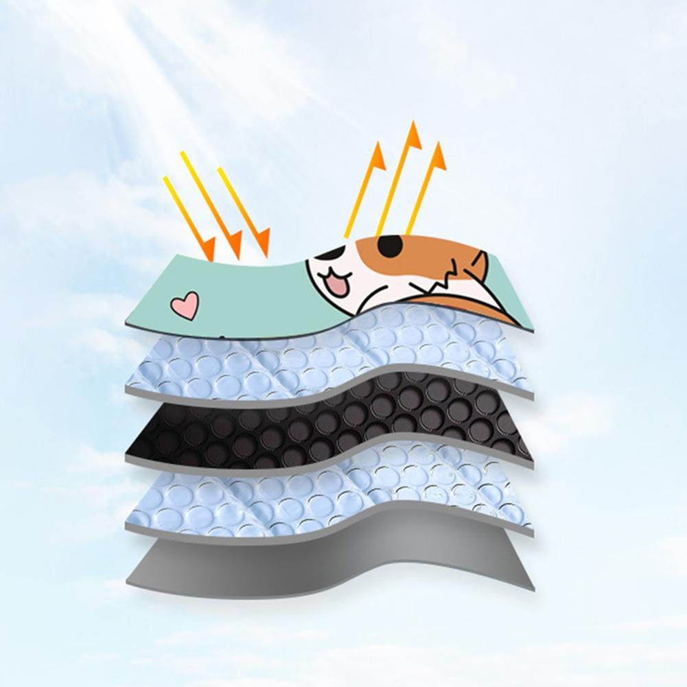 5-schichten Auto Sonnenschutz Vorne Blöcke UV Strahlen Falten Windschutzscheibe Sonnenschirme Karikatur Shiba Inu Hallo Aluminium Folie Auto sonnenblende