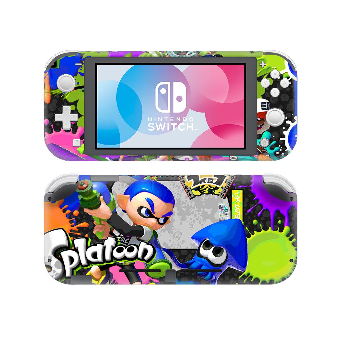 Splatoon-pegatina de piel de vinilo para Nintendo Switch Lite NSL, película protectora, cubierta, 13 estilos disponibles, 2 estilos: Style 10