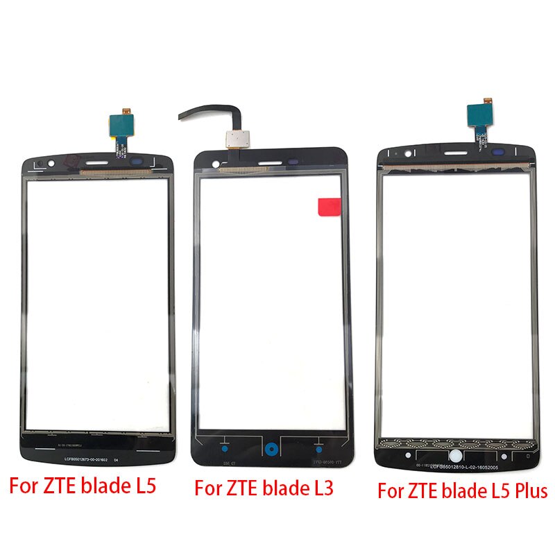 Panel de lente de vidrio exterior con Sensor de Digitalizador de pantalla táctil para ZTE Blade L2 L3 L4 L5 Plus