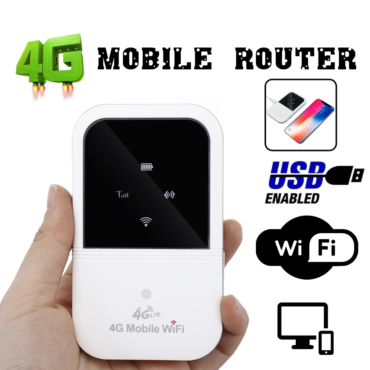 A800 4G Wireless Router Portable WiFi 802.11 b/g/n 4G 150Mbps Portable Router 4G Hotspot With SIM Slot Wireless Routers Repeater