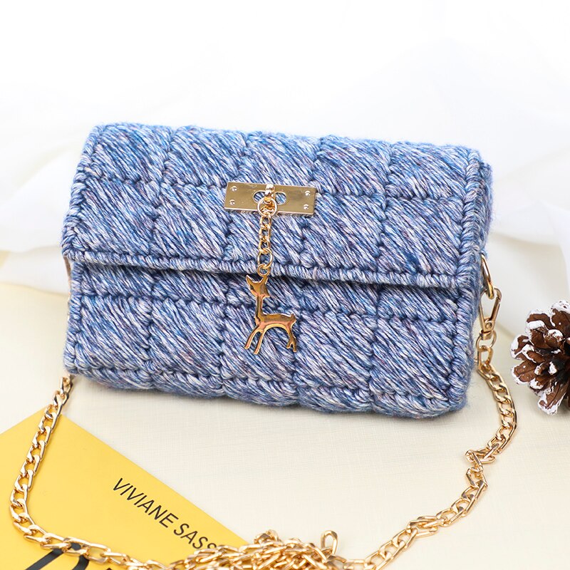 Wol Hand-Geweven Zak Opbergtas Decoratieve Gehaakte Diy Materiaal Pakket Accessoires: 17