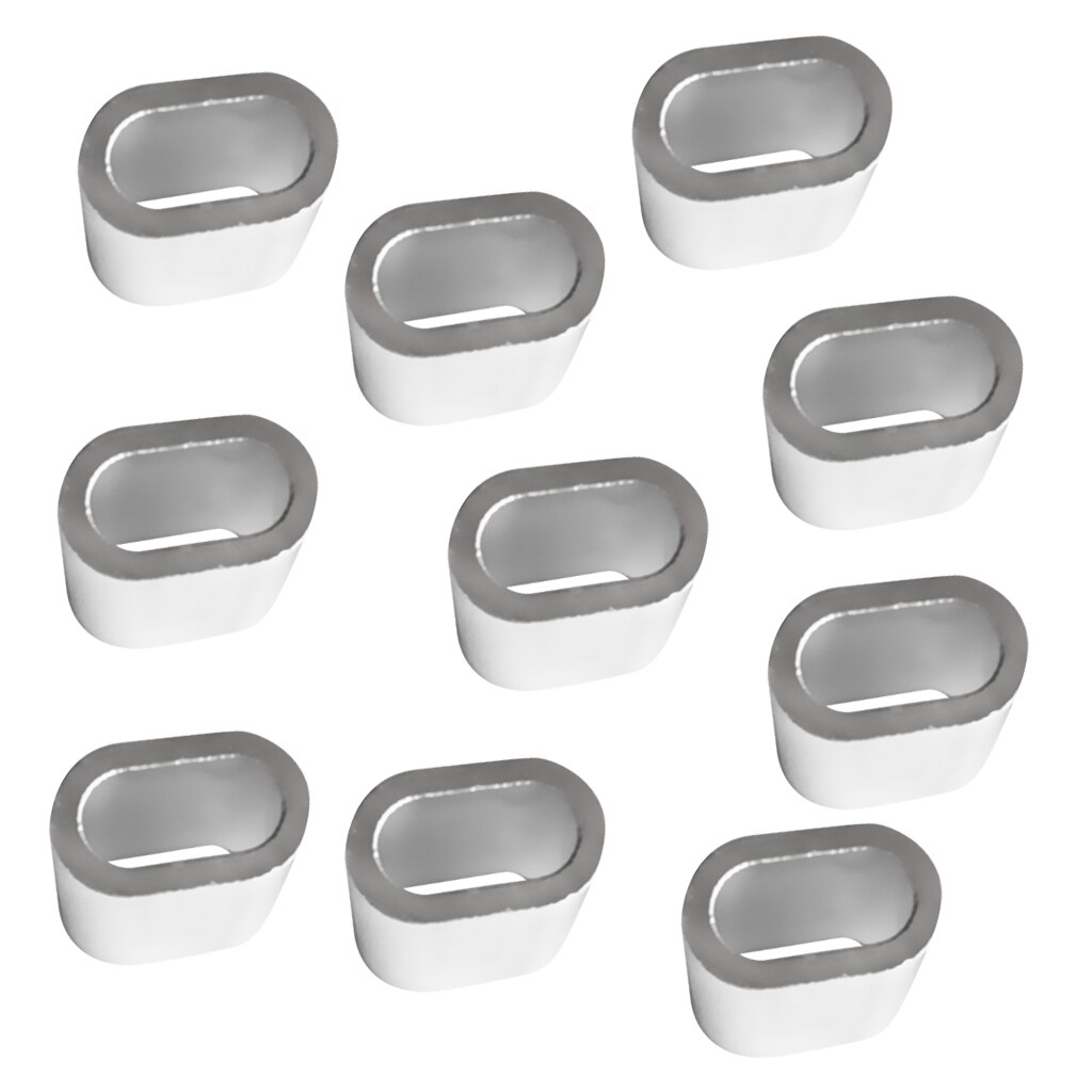 10 piezas manguitos de aluminio para cables virola para Cable trampa de Clip de cuerda de alambre accesorios-varios tamaños