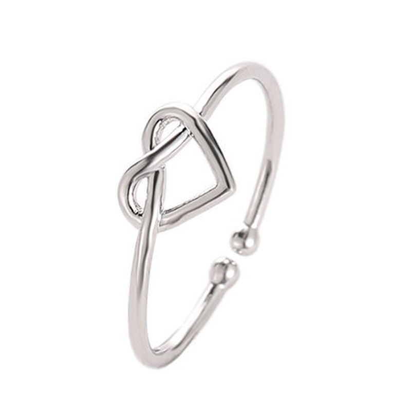 1PC Round Circle Black Open Valentines Ring White Unique Adjustable Exquisite Marbled Stone: Heart