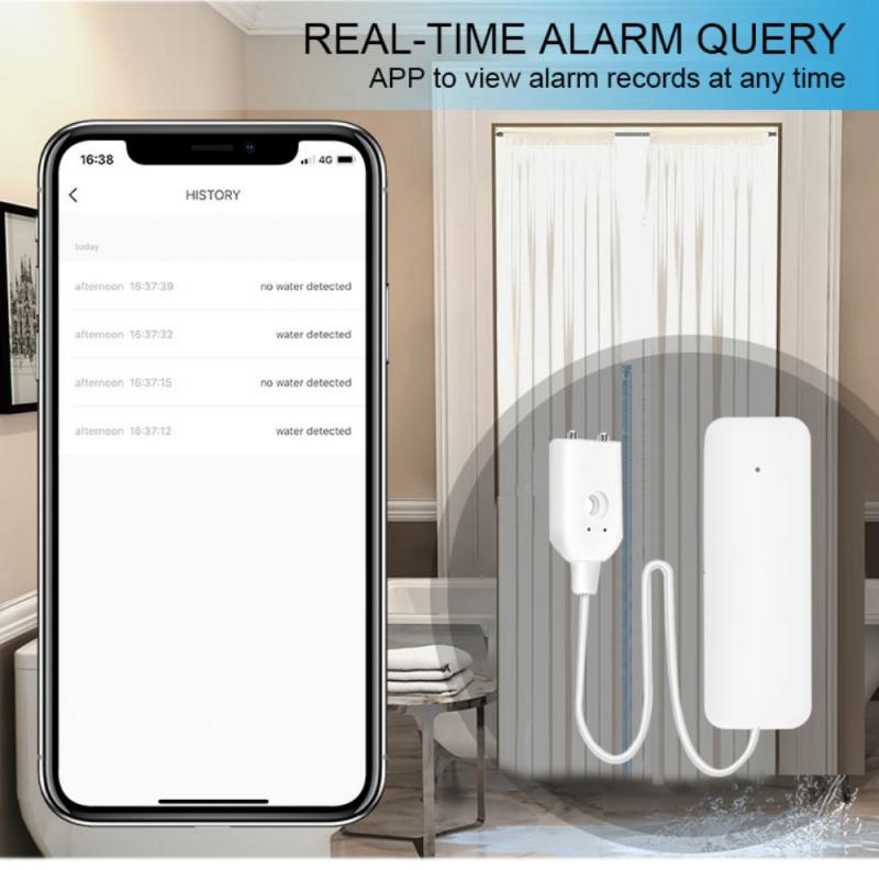 Tuya Zigbee Waterlek Sensor Detector Flood Alert Overloop Alarmsysteem Onafhankelijke Water Lekkage Alarm Smart Leven App