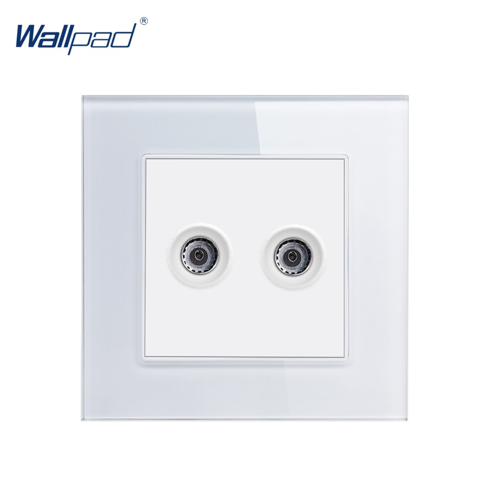 Prise murale Double TV panneau verre 86mm x 86mm, pad mural Double sortie de télévision