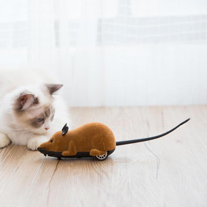 Divertente telecomando giocattolo per gatti floccato Mouse senza fili novità movimento meccanico ratto forniture per animali domestici 6 il modello può scegliere