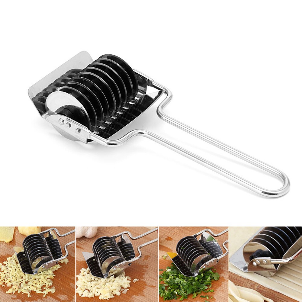 Stainless Steel Noodle Maker Rolling Cutter Spice Onion Roller Wheel Sharp Blade
