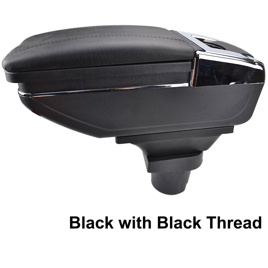 Car Armrest For VW Up - Arm Rest Rotatable Center Console Storage Box Ashtray BLK: Black Thread