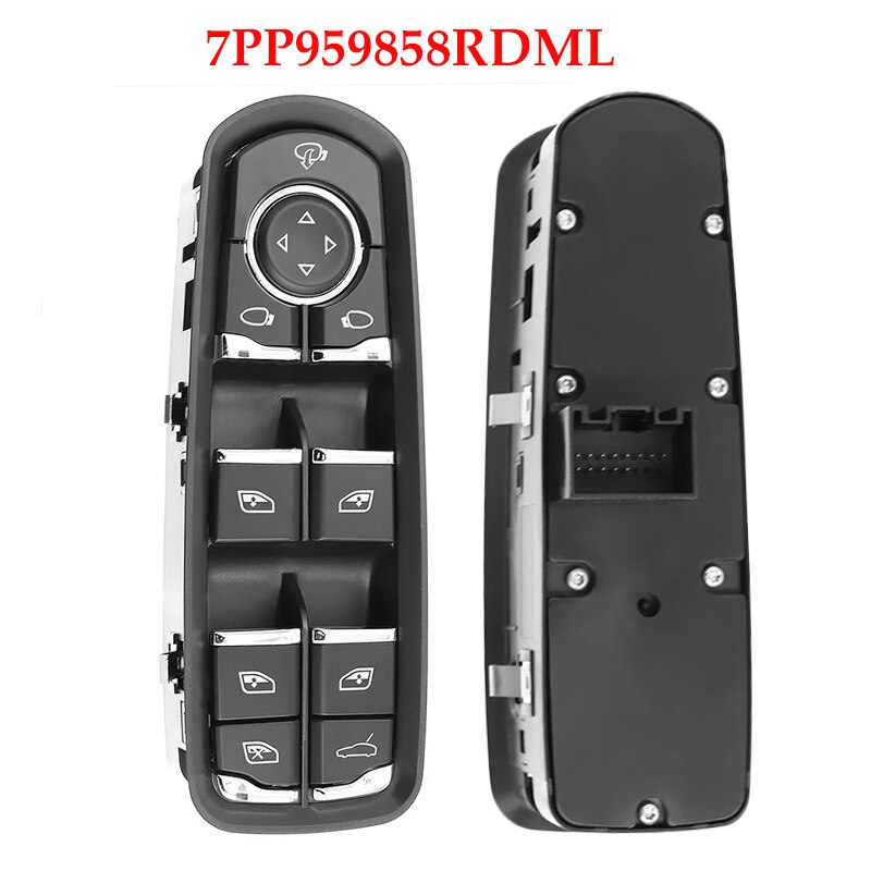 7PP959858AEDML 7PP959858RDML 7PP959858MDML Linksvoor Schakelaar Ruitbediening Knop Voor Porsche Cayenne-Macan Panamera: Style 1