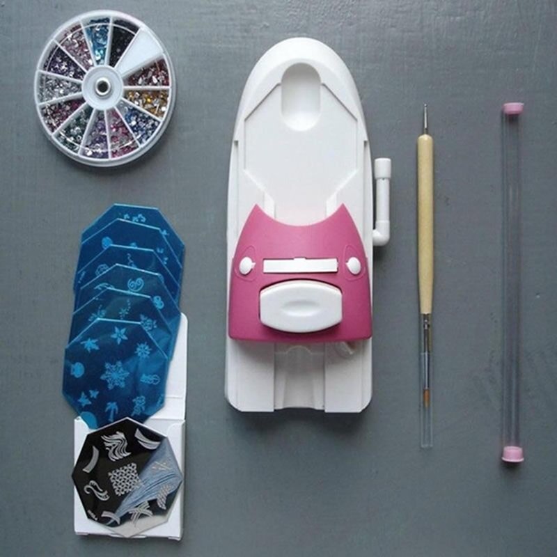 Creatieve Schoonheid Gereedschap Nail Schilderen Arts Apparaat Kits Alle-In-een Nagels Art Machine Voor Vrouwen Nagel Afdrukken kit