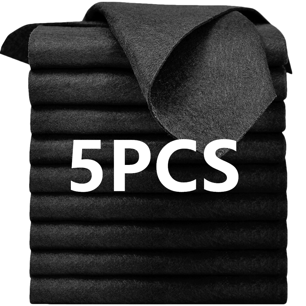 Paño de limpieza mágico grueso negro para vidrio, paño de limpieza de microfibra reutilizable sin rayas, toallas multiusos para vidrio de ventanas: Multicolor