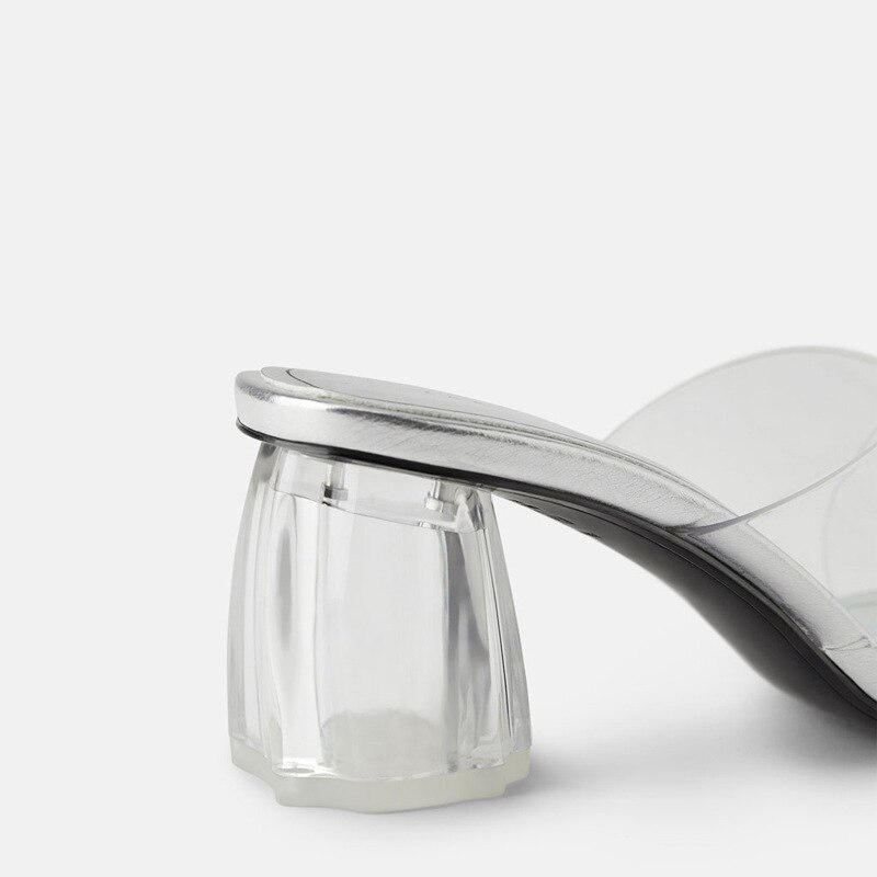 Zomer blokhak dames transparante dames slippers kruisgestrikte zomerschoenen