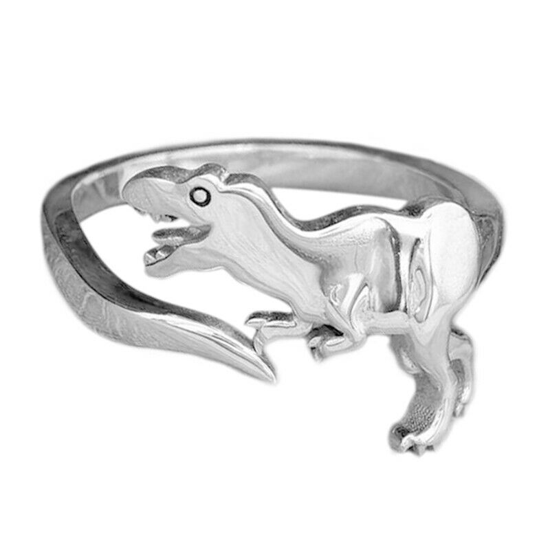 Anelli regolabili aperti di dinosauro anelli animali drago a collo lungo anello di mirrosaurus gioielli regalo per anello da donna per ragazze