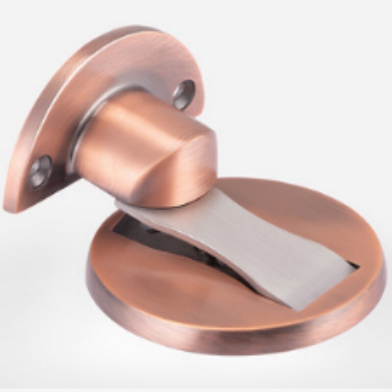 Magnetic Door Stopper Alloy Magnet Door Stops Non-punch Door Holder Hidden Doorstop Furniture Door Hardware Practical WF1013: red bronze