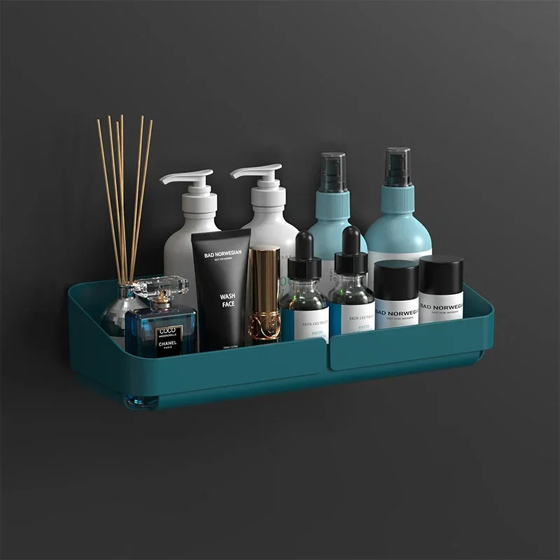 Zelfklevende Badkamer Plank Keuken Organizer Plastic Shampoo Rek Douche Plank Badkamer Accessoires Geen Boorplank