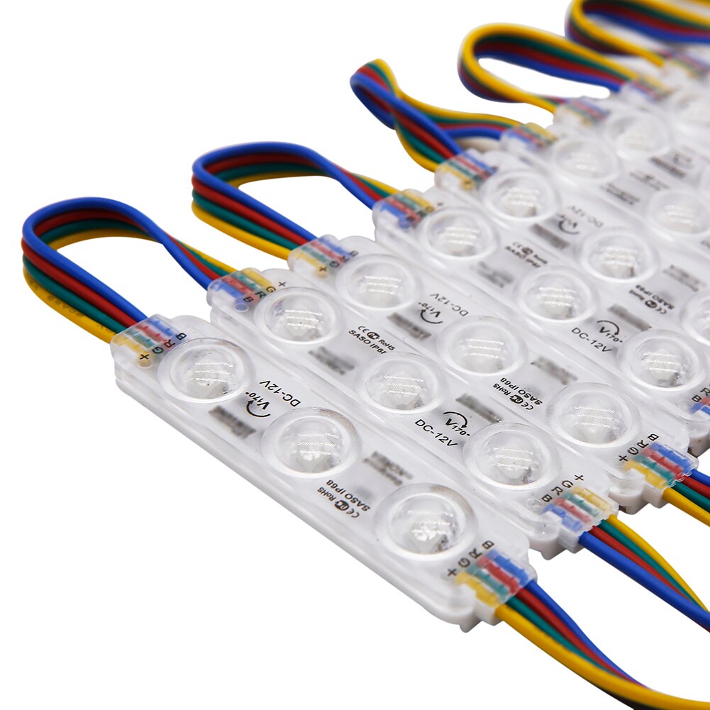 Smd 5050 rgb led-lichtstrip 3 led's reclame commerciële module achtergrondverlichting decor waterdichte lamp voor trap/caravan/tuin