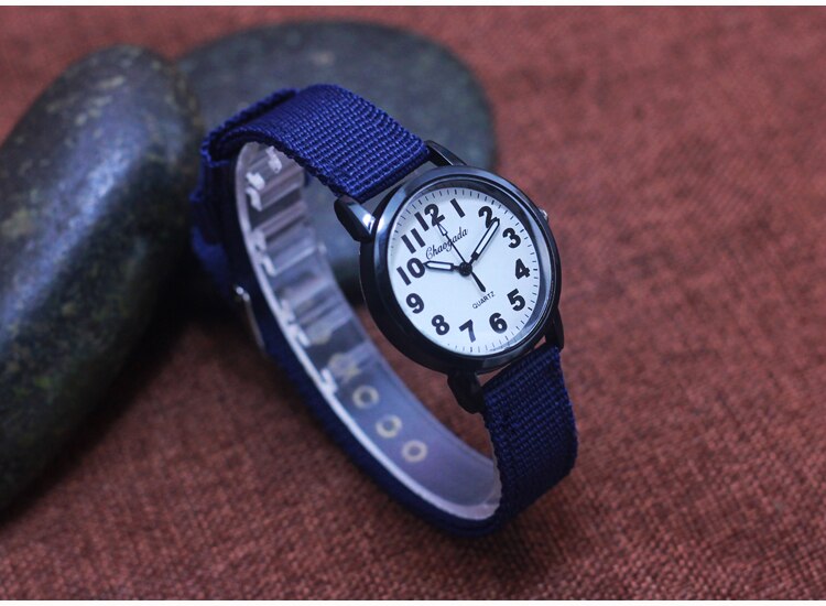 Cyd shock klocka herr elektronisk pojkklocka dam bälten armbandsur nylon tyg visare klockor nummer kvarts klocka