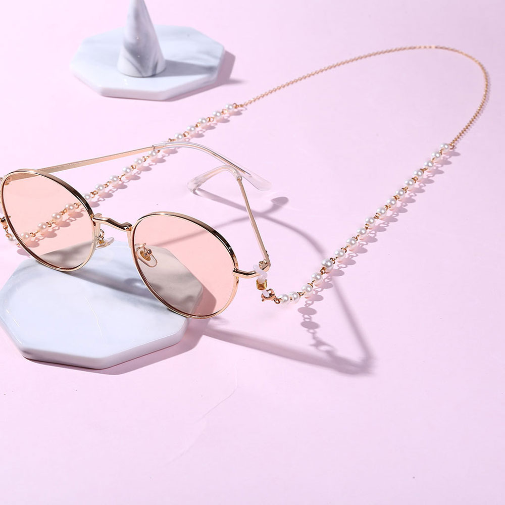 ! Gafas de lectura para mujer, cadena de Metal para gafas de sol, cordones de correa de cuello, cordón informal con cuentas de perlas, cadena para gafas