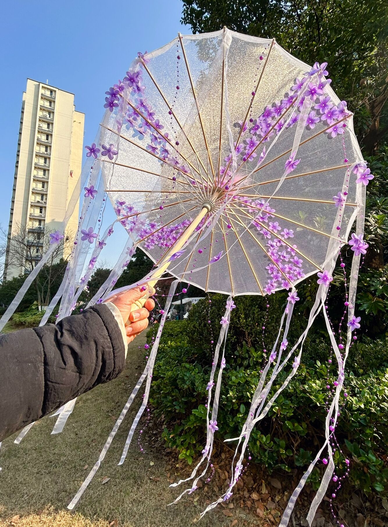 Paraguas de playa de flores, Kimono Hanfu, accesorios de fotografía para Cosplay, artesanía, papel al óleo, sombrilla de encaje, paraguas japonés de China, El Principito