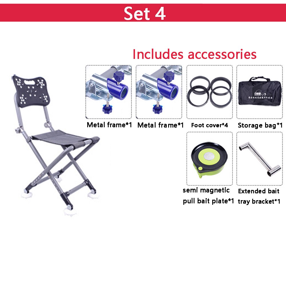 Sedia da pesca sedia da pesca in lega di alluminio resistente e multifunzionale per esterni set schienale regolabile reclinabile a quattro gambe: Ste 4