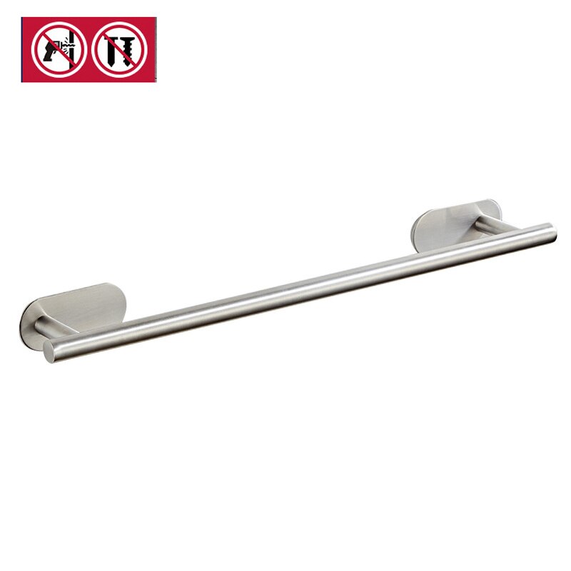 Badkameraccessoireset 3m zelfklevende roestvrijstalen handdoekhouder met geborstelde afwerking, badjashaken, handdoekring en toiletrolhouder: 40cm handdoekhouders