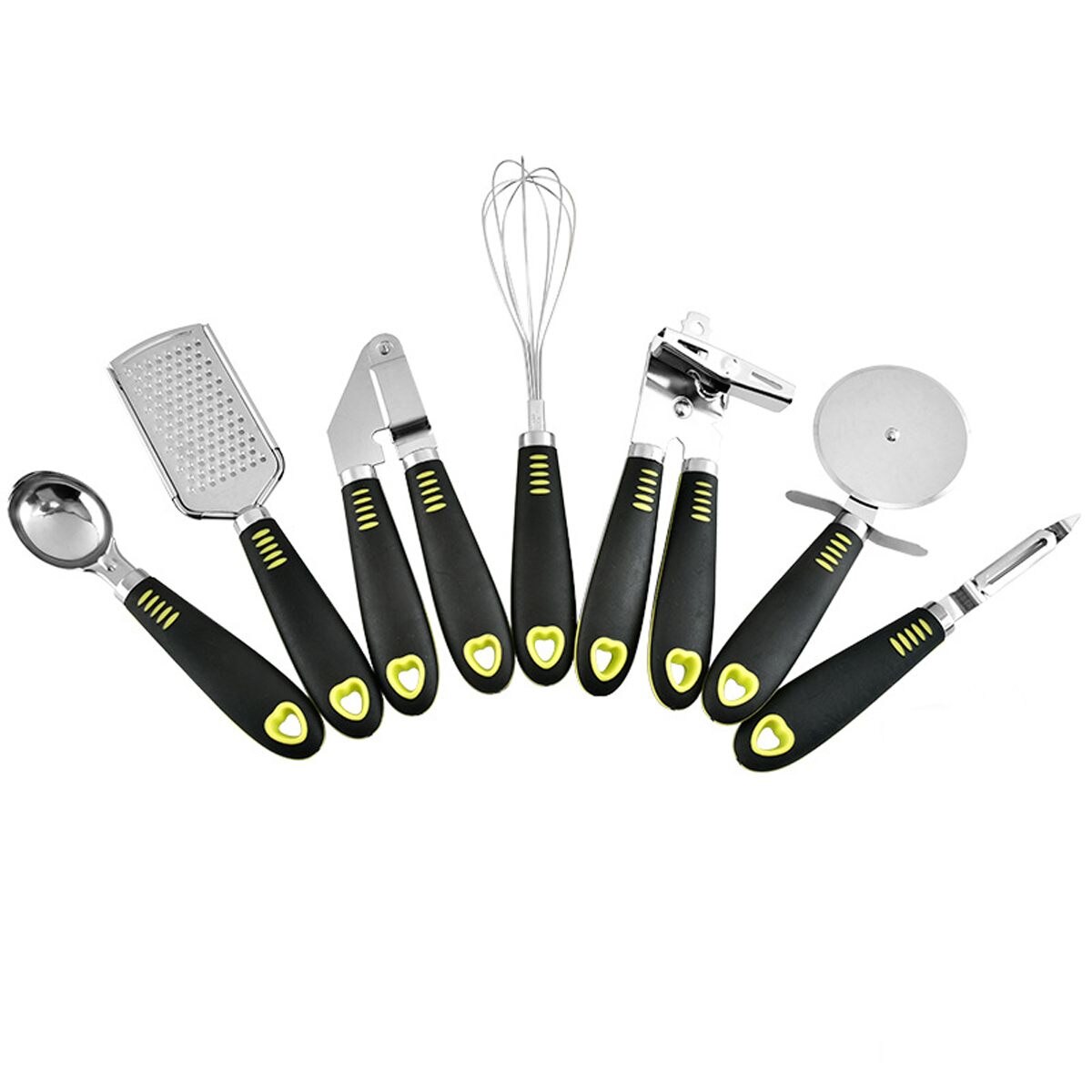 7pcs Cooking Tools Set Premium Stainless Steel Kitchen Cooking Utensils Set Grater Ball Digger Garlic Press Turner Kitchen Tools