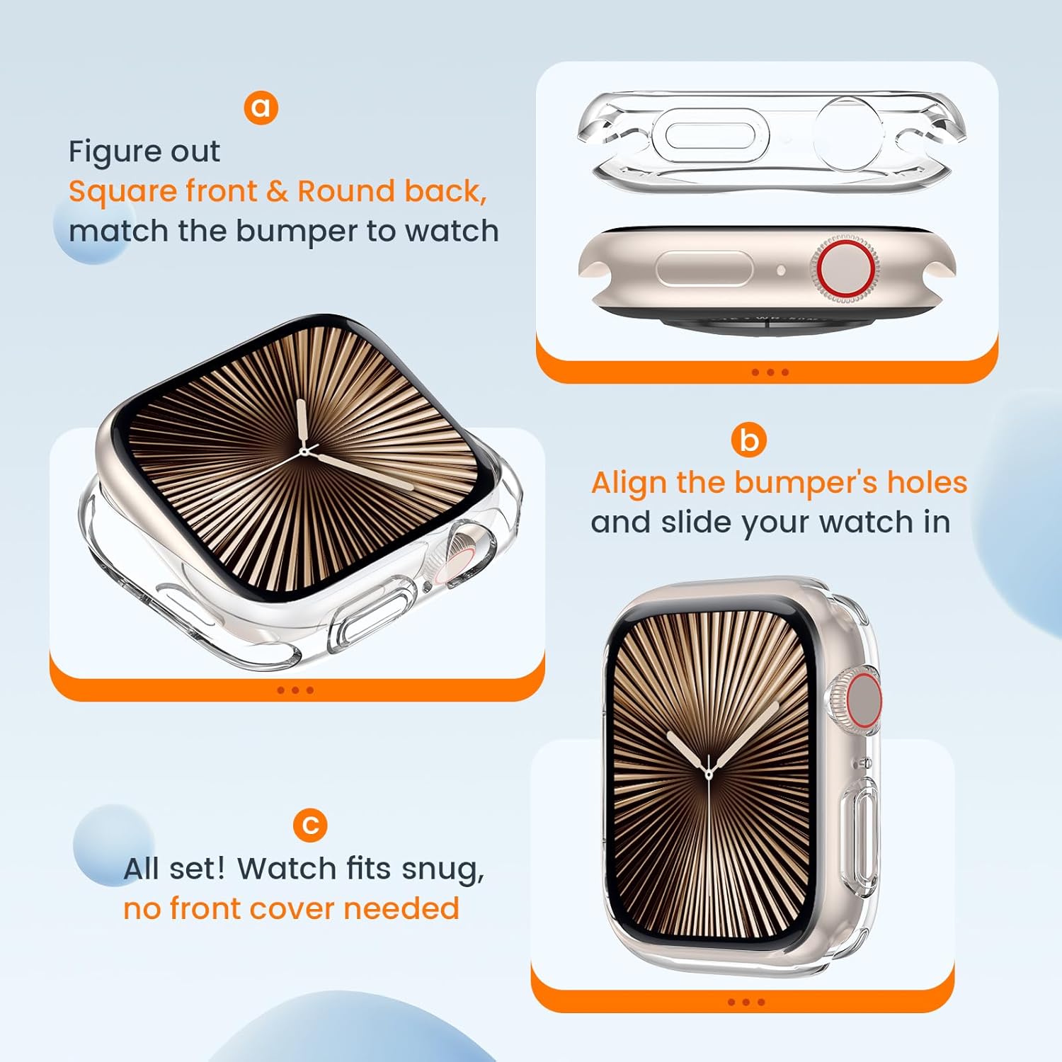 Custodia per orologio mezza copertura per Mela guarda ultra 10 9 8 7 44/40/41mm Custodie morbide in silicone per IWatch serie 49 45/42/46MM Accessori