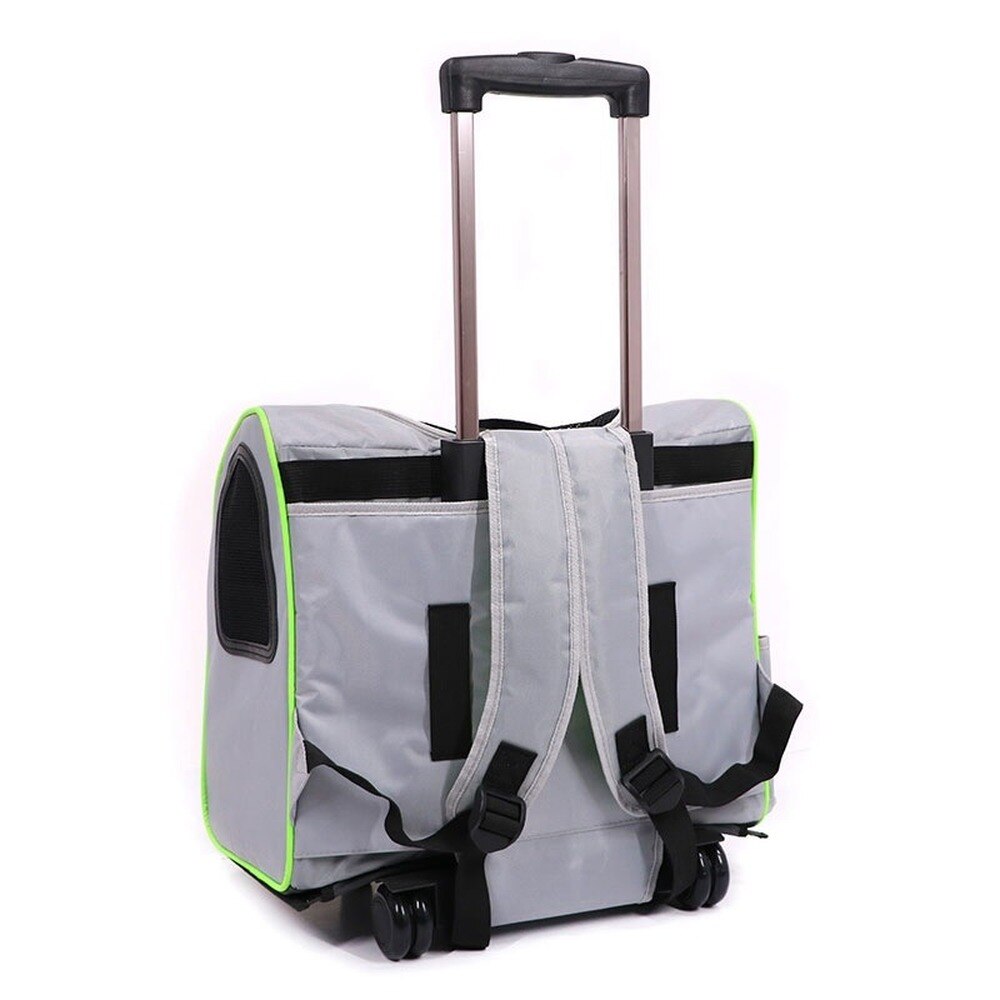 Pet Rolling Carrier Dog Backpack with Wheels Cats Puppies Travel Bag with Wheels Dog Trolley Case Multi-purpose Backpack