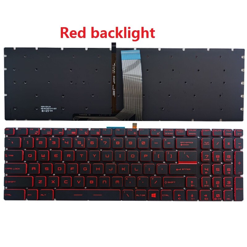 US laptop keyboard For MSI MS-1771 MS-1772 MS-1773 MS-1775 MS-1776 US keyboard: Red backlight