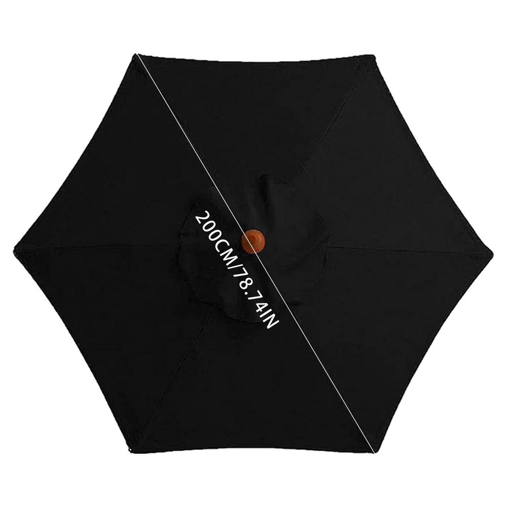 Tela de repuesto para sombrilla de Patio, toldo Hexagonal impermeable para playa, protección solar, accesorios desmontables: Negro