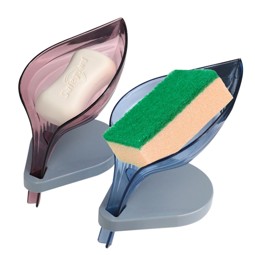 Modna wygodna 1 szt. Mydelniczka robić liści łazienka dwuwarstwowa antypoślizgowa mydelniczka gąbka robić zlewu tacka na mydło