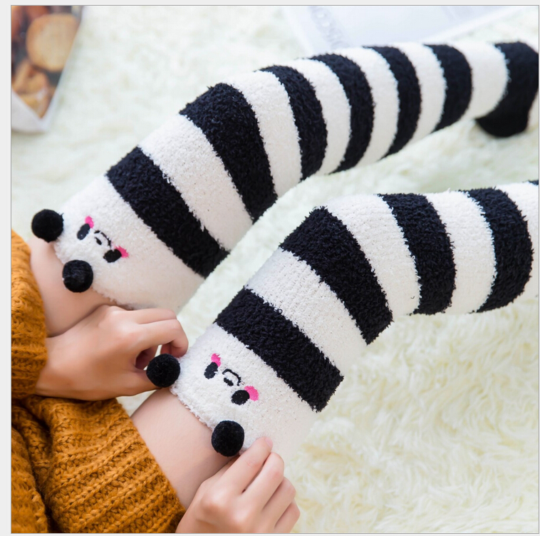 weichen, Flauschigen Flaum Dicken Korallen Fleece Warme Frauen Dame Winter Boden Bett Ankle Socken: F1