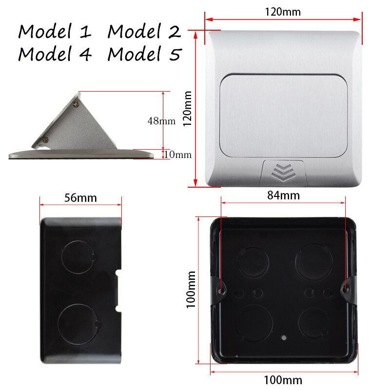 16A France Standard Socket Universal 2 Pin With USB Charging Port Pop-Up Floor Socket 2 Way Power Outlet Aluminum Alloy Office