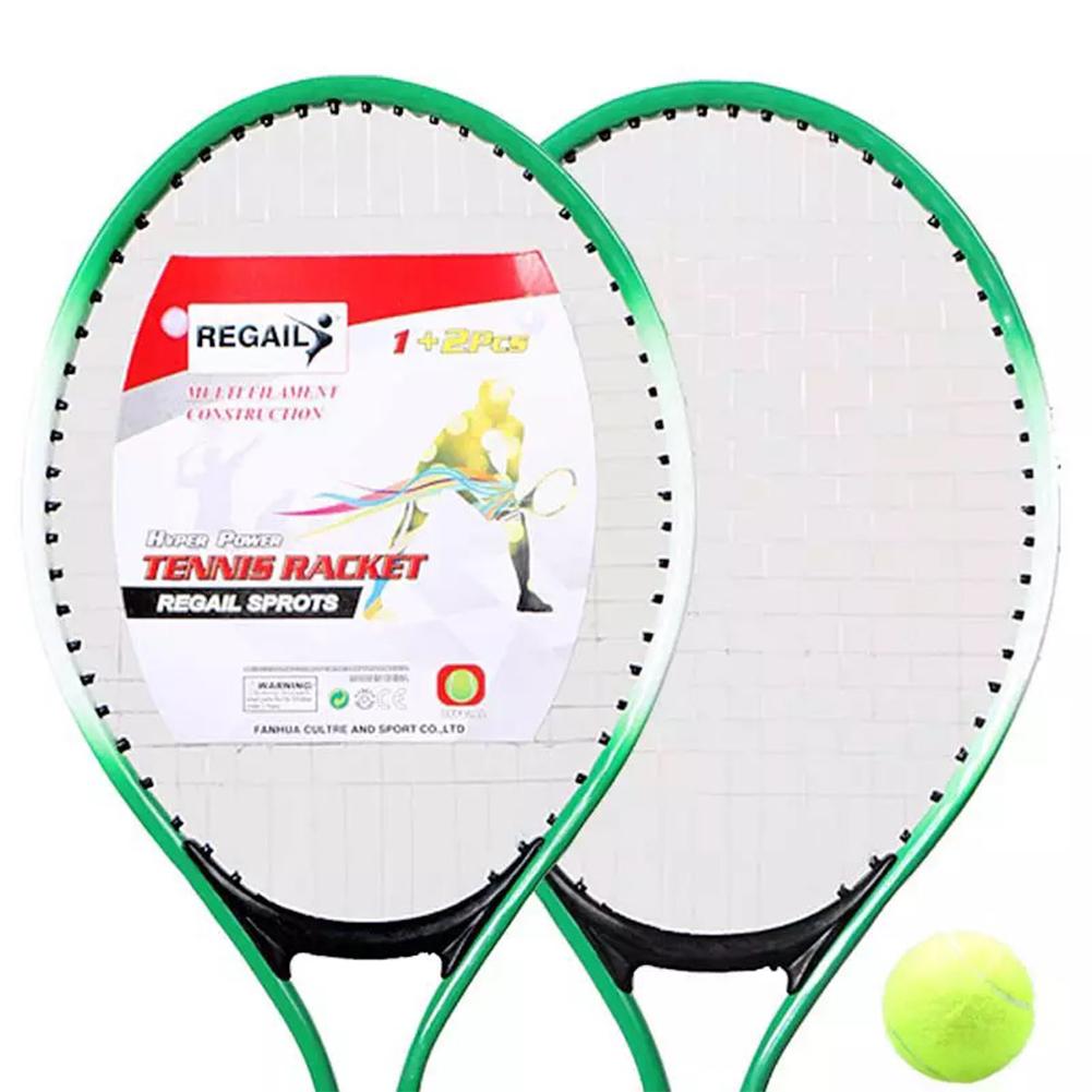 1 paar freundlicher Tennis Schläger einstellen Eisen 2 Stück Legierung Nylon Schläger Eine Kugel mit Tasche für Anfänger Ausbildung draussen Tennis