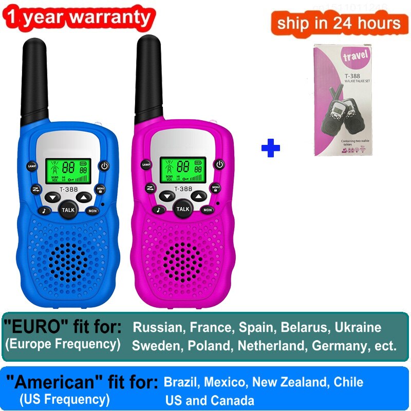 2 pezzi Walkie Talkie bambini Celular giocattoli ricetrasmettitore portatile evidenzia telefono Radio interfono bambini Talkie Walkie regali di compleanno: 1 Blue 1 Pink