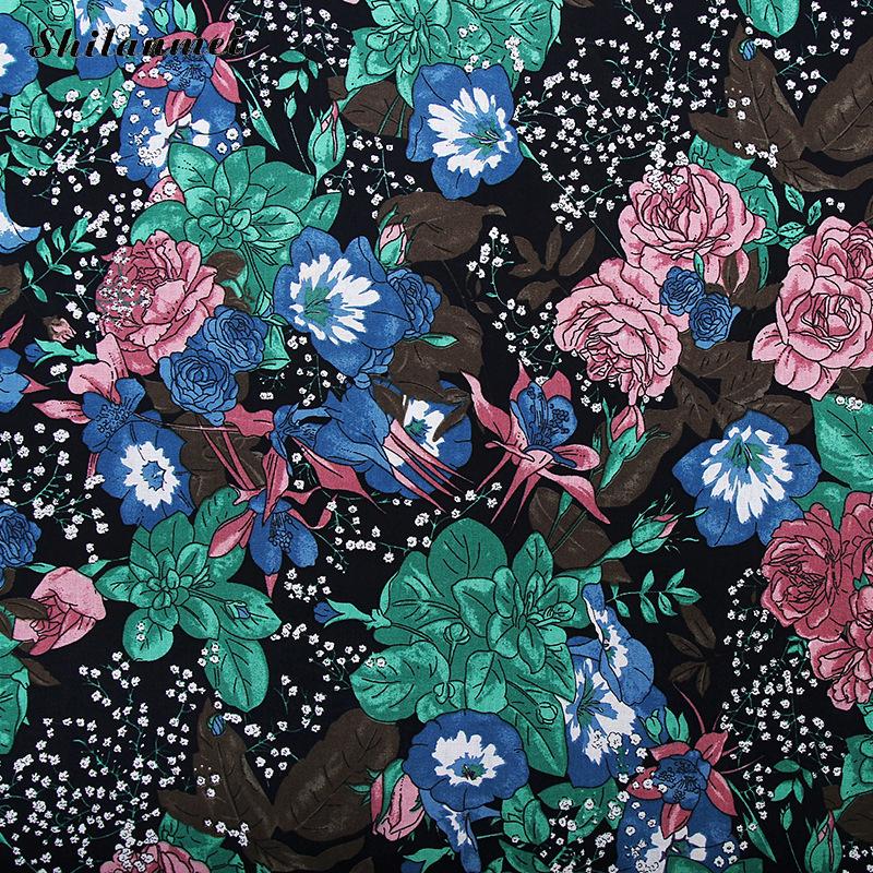 Clothing Cotton Fabric Poplin Cotton Dress Material DIY for Making Clothes Curtain Table Cloth Quilt Cover Plain Cotton Fabric: navy blue