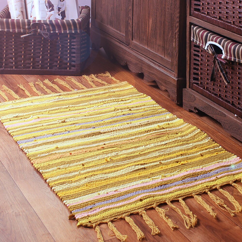 Retro Bohemian Hand Geweven Katoen Tapijt Tapijt Bed Tapijt Geometrische Vloermat Woonkamer Slaapkamer Tapijt Home Decor Cd