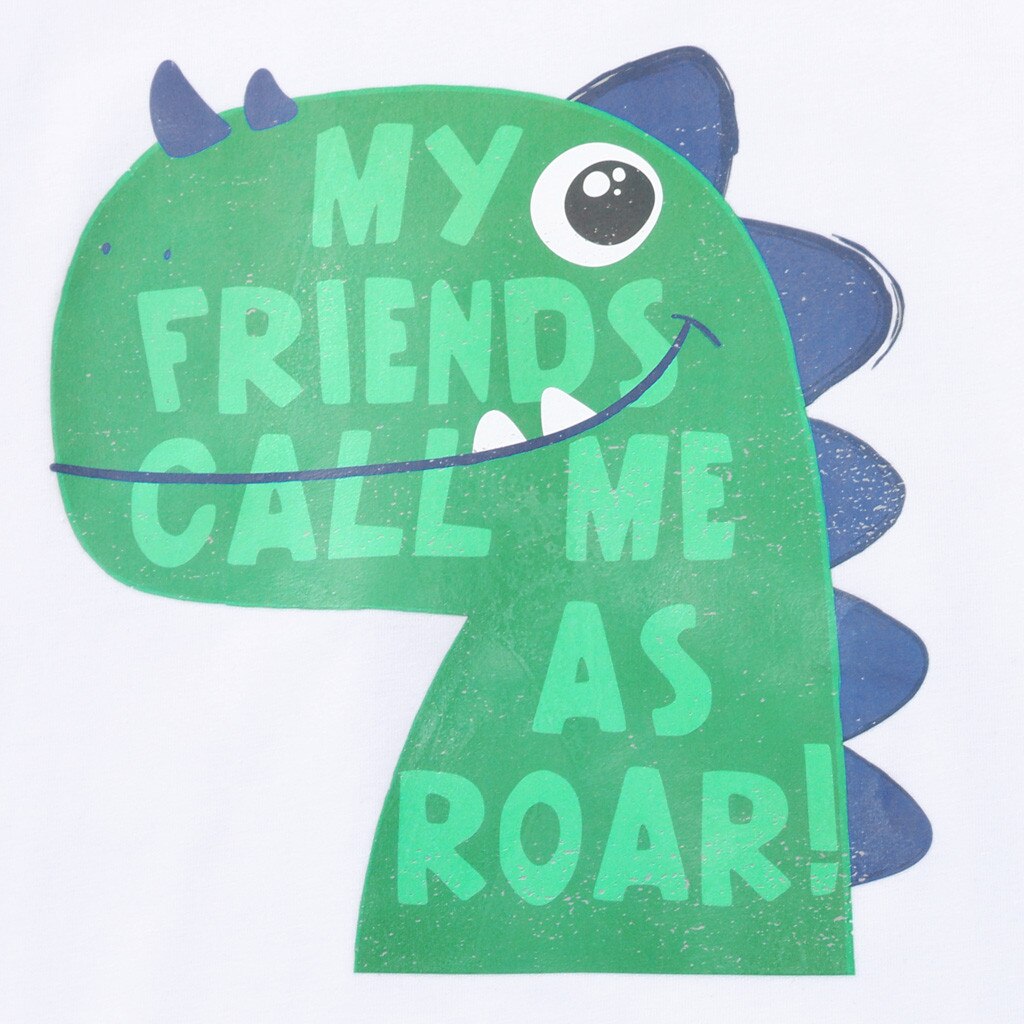 Kinderen jongens meisjes korte mouwen letter dinosaurus bedrukt t-shirt tops kleding maart 5
